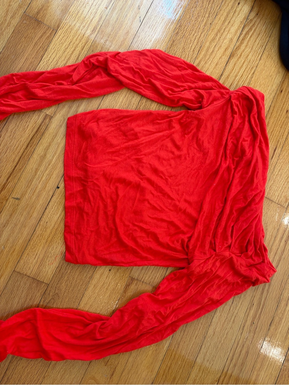 Glassons Red One-Shoulder Long Sleeve Top